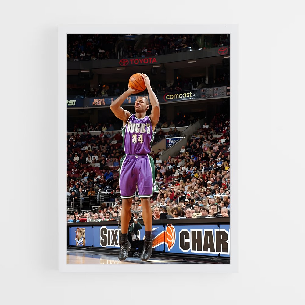 Poster Ray allen marquer – affiche Basketball (vue 3)